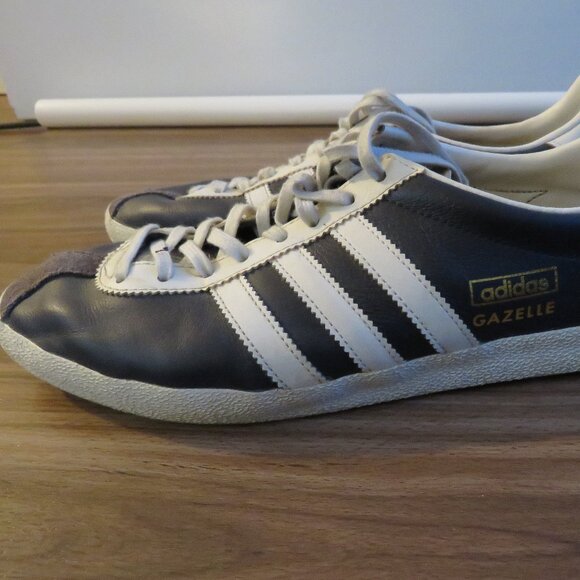 ADIDAS Gazelle OG Legend Ink & Running White Sneakers Shoes Retro Men's US 8.5 - Picture 5 of 15